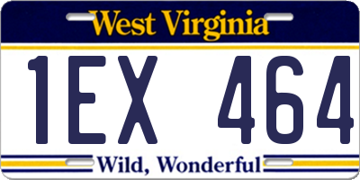 WV license plate 1EX464