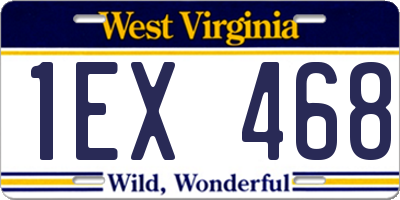 WV license plate 1EX468