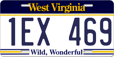 WV license plate 1EX469