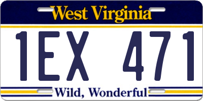WV license plate 1EX471