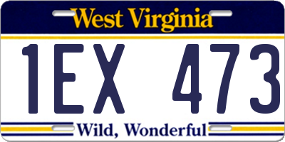 WV license plate 1EX473