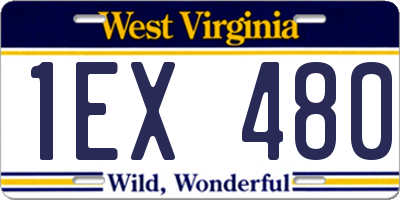 WV license plate 1EX480