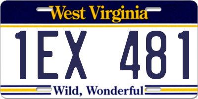 WV license plate 1EX481