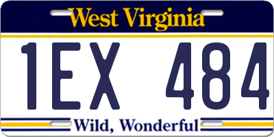WV license plate 1EX484