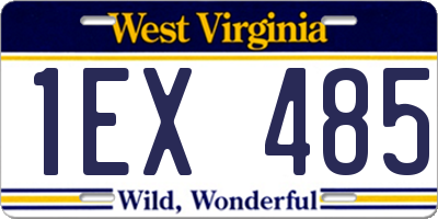 WV license plate 1EX485