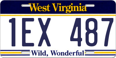 WV license plate 1EX487
