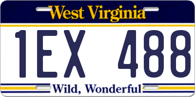 WV license plate 1EX488