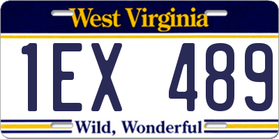 WV license plate 1EX489