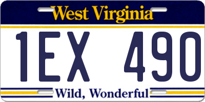 WV license plate 1EX490