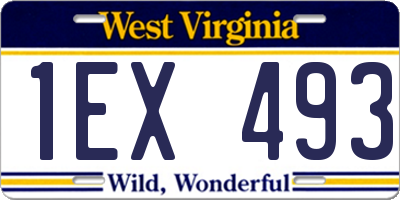 WV license plate 1EX493