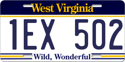 WV license plate 1EX502