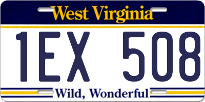 WV license plate 1EX508