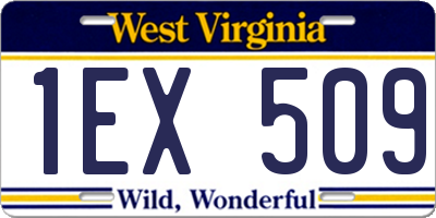 WV license plate 1EX509