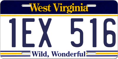 WV license plate 1EX516
