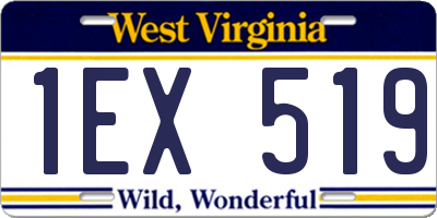 WV license plate 1EX519