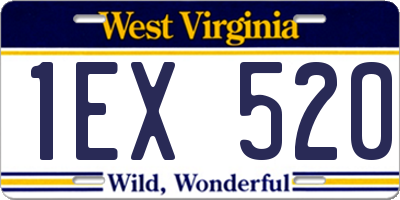 WV license plate 1EX520