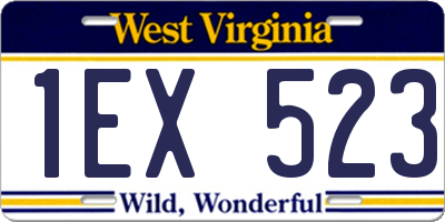 WV license plate 1EX523