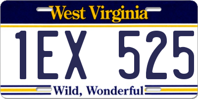 WV license plate 1EX525
