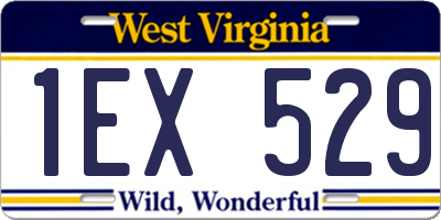 WV license plate 1EX529