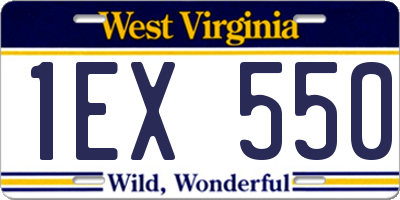 WV license plate 1EX550