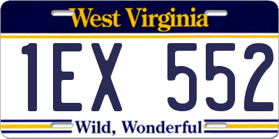 WV license plate 1EX552