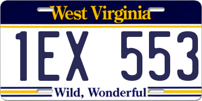 WV license plate 1EX553
