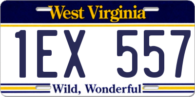 WV license plate 1EX557