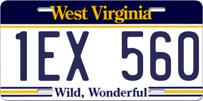 WV license plate 1EX560