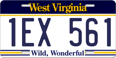 WV license plate 1EX561