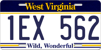 WV license plate 1EX562