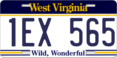 WV license plate 1EX565
