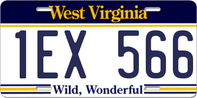 WV license plate 1EX566