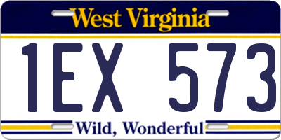 WV license plate 1EX573
