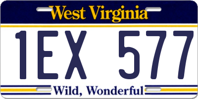 WV license plate 1EX577