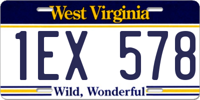 WV license plate 1EX578