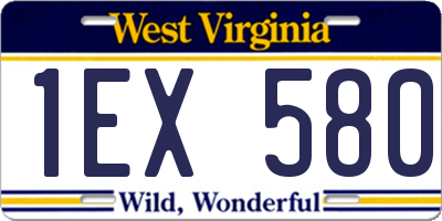 WV license plate 1EX580