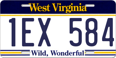 WV license plate 1EX584