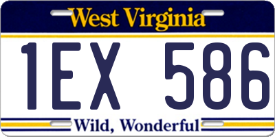 WV license plate 1EX586