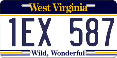 WV license plate 1EX587