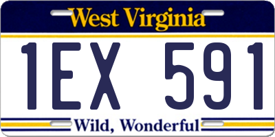 WV license plate 1EX591