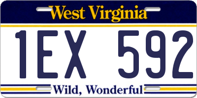 WV license plate 1EX592