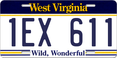 WV license plate 1EX611