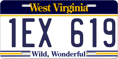 WV license plate 1EX619