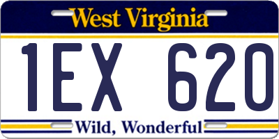 WV license plate 1EX620