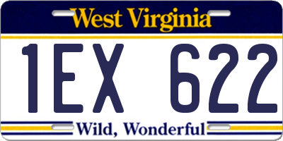 WV license plate 1EX622