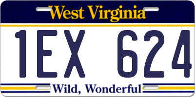 WV license plate 1EX624