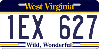 WV license plate 1EX627