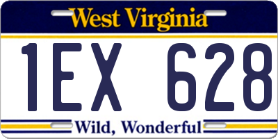 WV license plate 1EX628