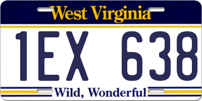 WV license plate 1EX638