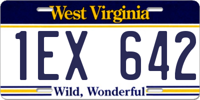 WV license plate 1EX642